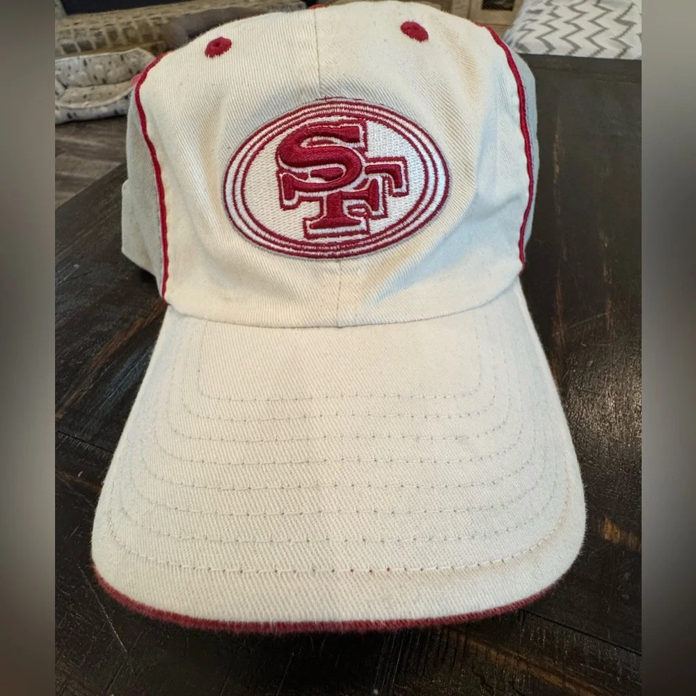 San Francisco 49ers Cream and Red Cap. One size fits all